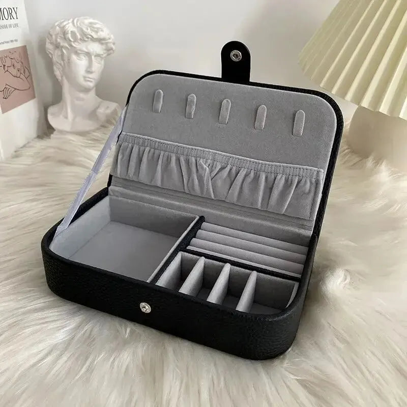 2024 Portable Jewelry Box – Leather Travel Organizer Case for Women