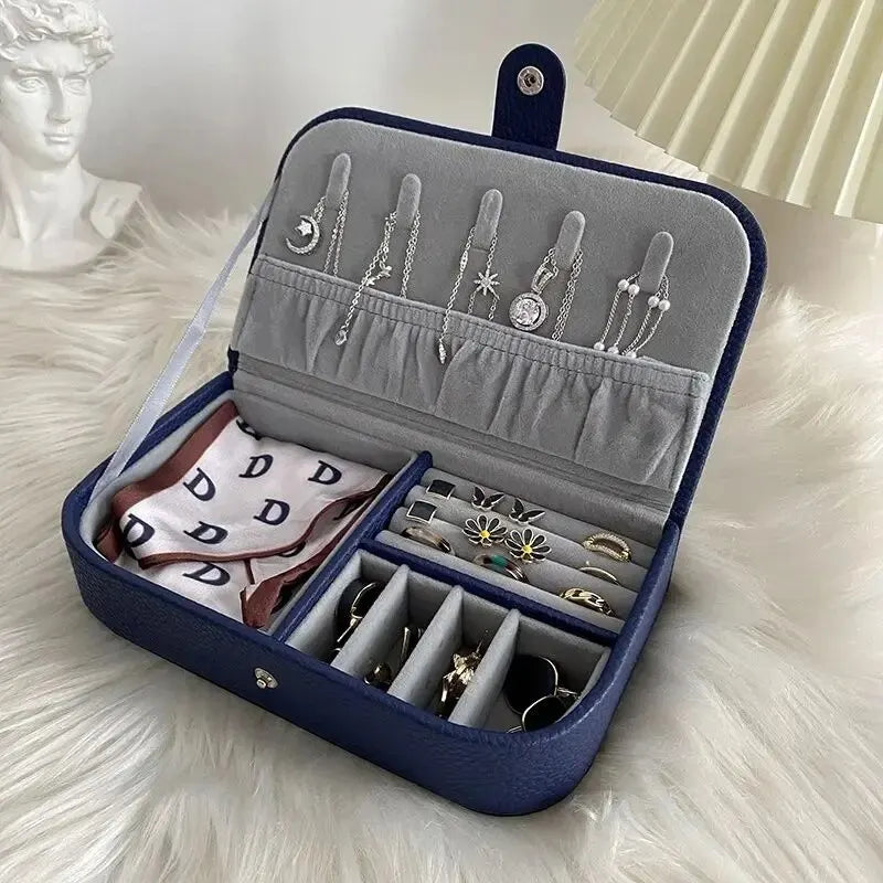 2024 Portable Jewelry Box – Leather Travel Organizer Case for Women