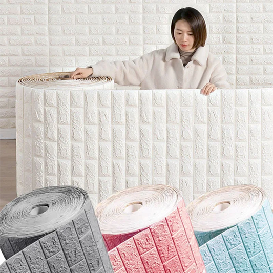 70cm*1m 3D Brick Pattern Wall Panels Wallpaper DIY Waterproof for Living Room Bedroom Kitchen Background Wall Decoration