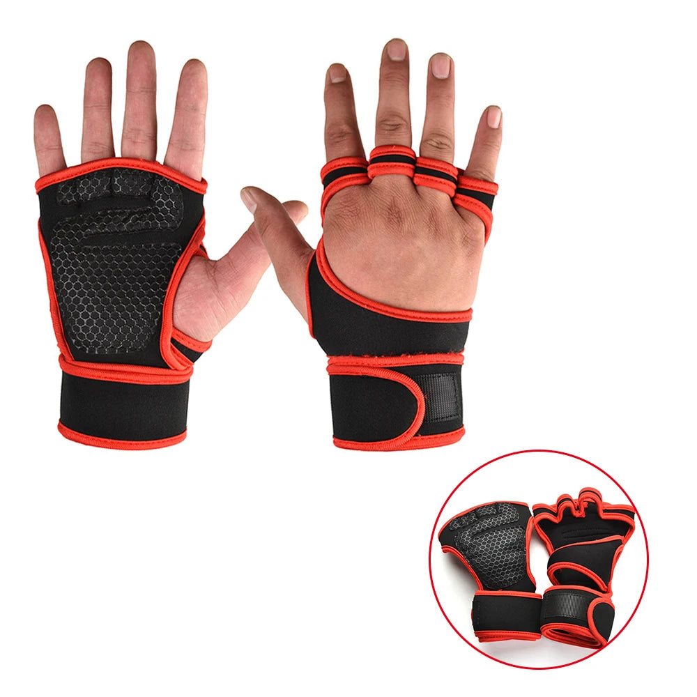 Half Finger Gym Gloves for Weightlifting & Fitness — Men & Women