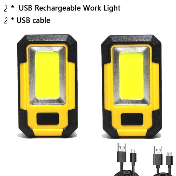 4000MaH Rechargeable Work Light 30W Super Bright COB Flashlight With Magnetic Portable Outdoor Power Bank Camping Emergency Lamp
