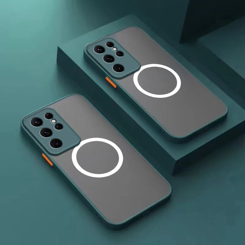 Stylish Magnetic Matte Phone Case for Samsung Galaxy S26 S25 S25FE S25edge S24 S23 S21 S20 FE Plus Ultra Hard Case Shock Proof