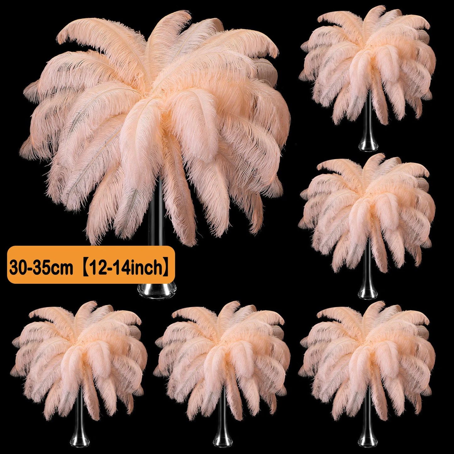 100-300PCS White Ostrich Feathers Bulk Natural Ostrich Feathers for Wedding Party Decorations Table Decorations DIY Crafts
