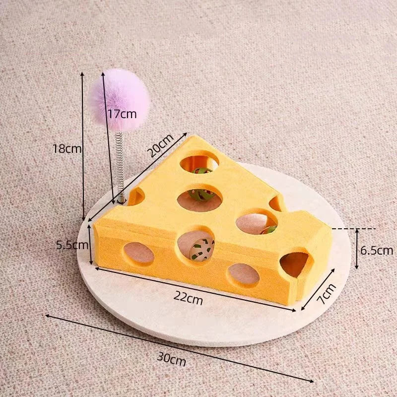 Pet Cat Puzzle Maze Holes Toys Felt Box With Bell Ball Kitten Playing Toys Interactive Funny Cat Supplies
