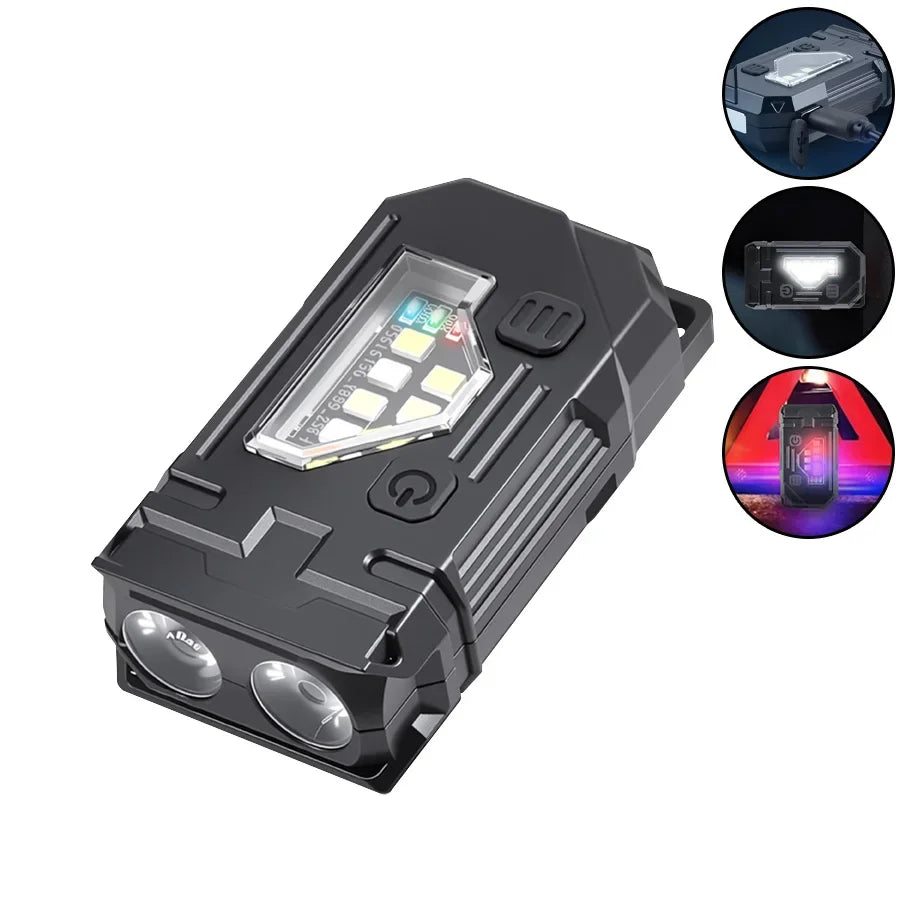 Mini COB LED Flashlight USB C Rechargeable Powerful Work Light with Clip Magnet Waterproof EDC Camping Walking Pocket Lamp