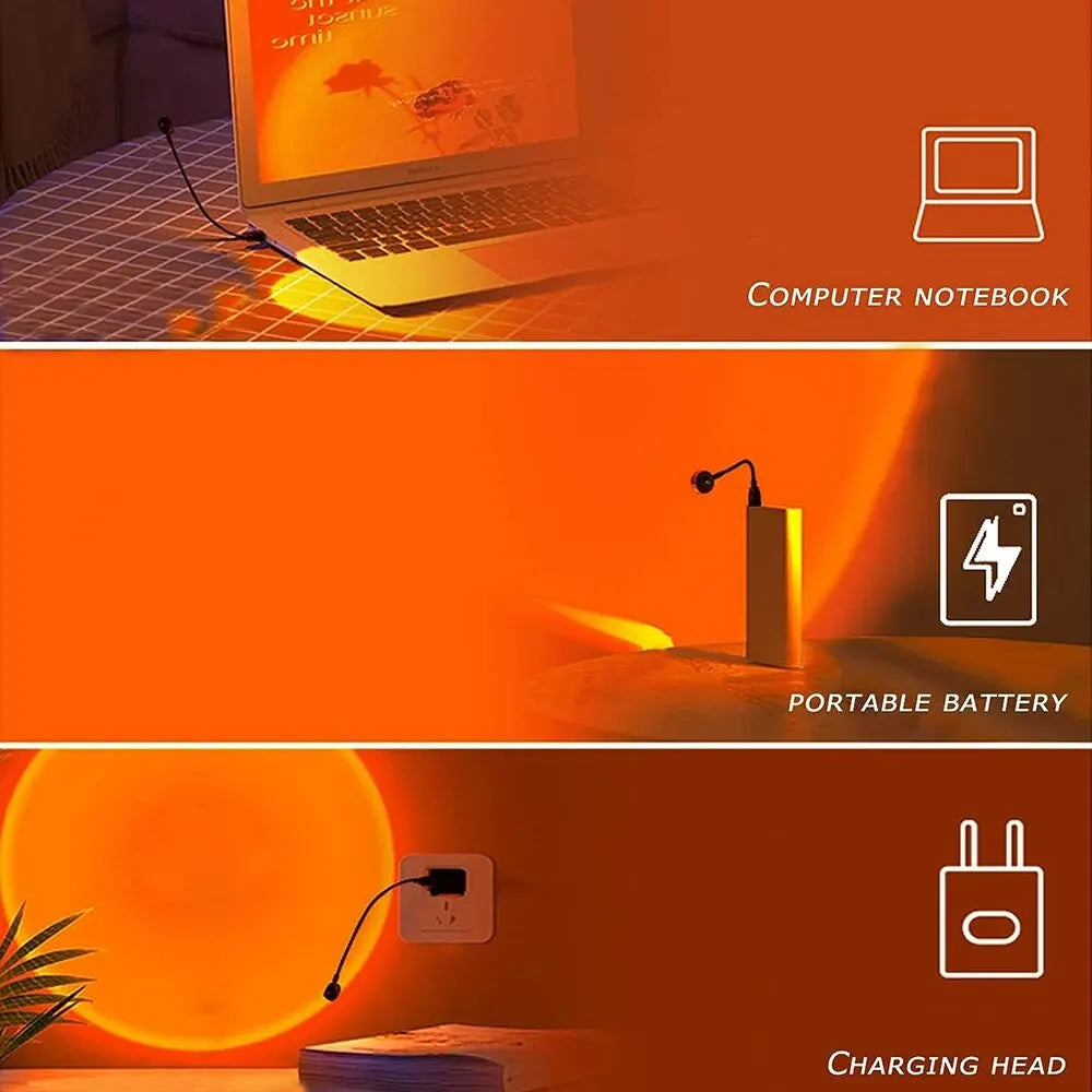 USB Sunset Ambiance Light – Warm Atmosphere Table Lamp