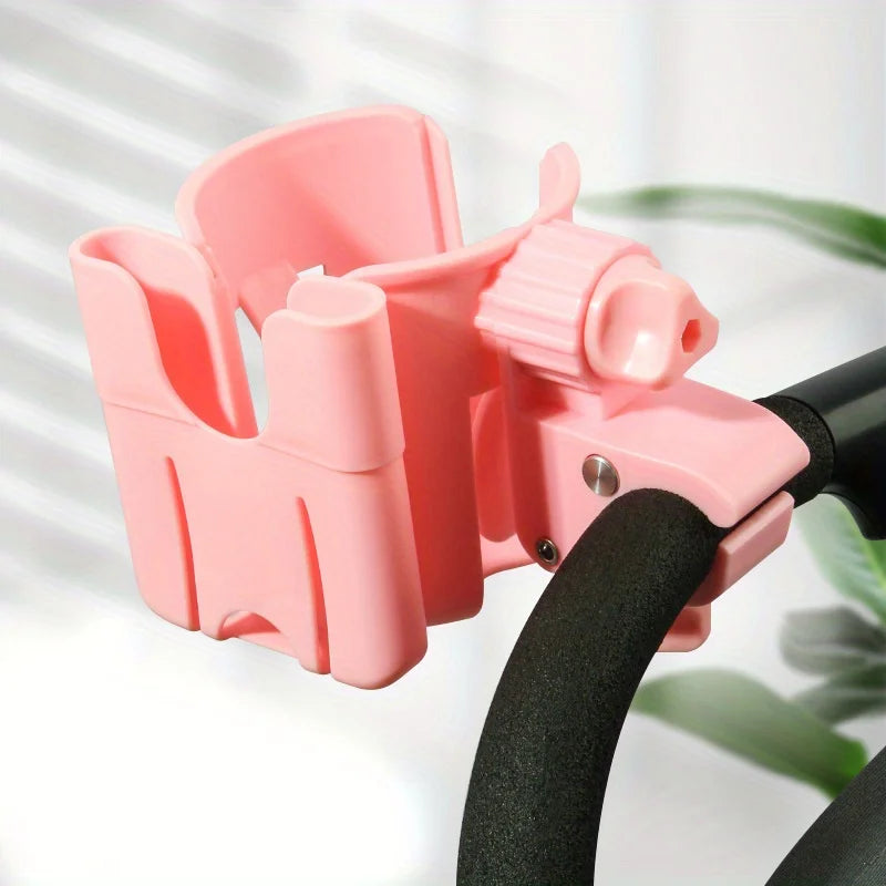 2-in-1 Universal Stroller Water Cup Holder With Phone Holder, Universal Bottle Holder For Wheelchair stroller Accessories