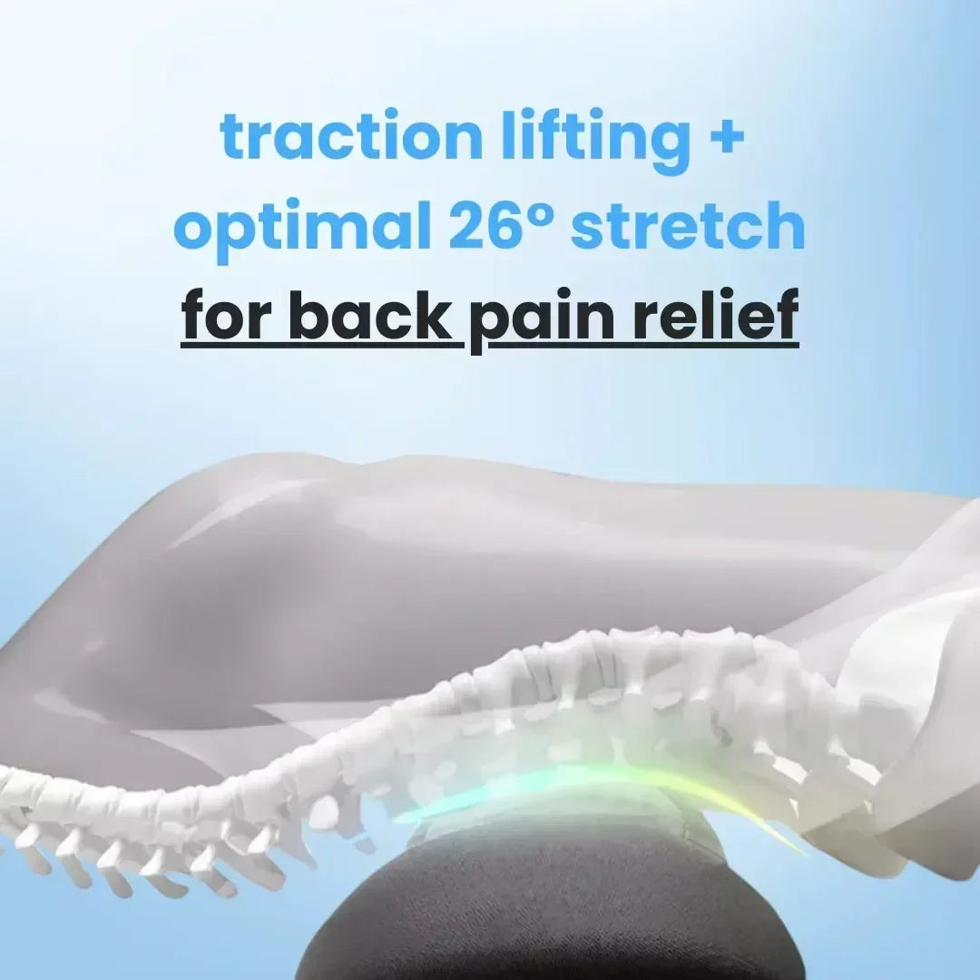 3-in-1 Back Massager Heat Vibration for Back Pain Relief Herniated Disc Stretch Support Traction Lower Back Massage Pillow