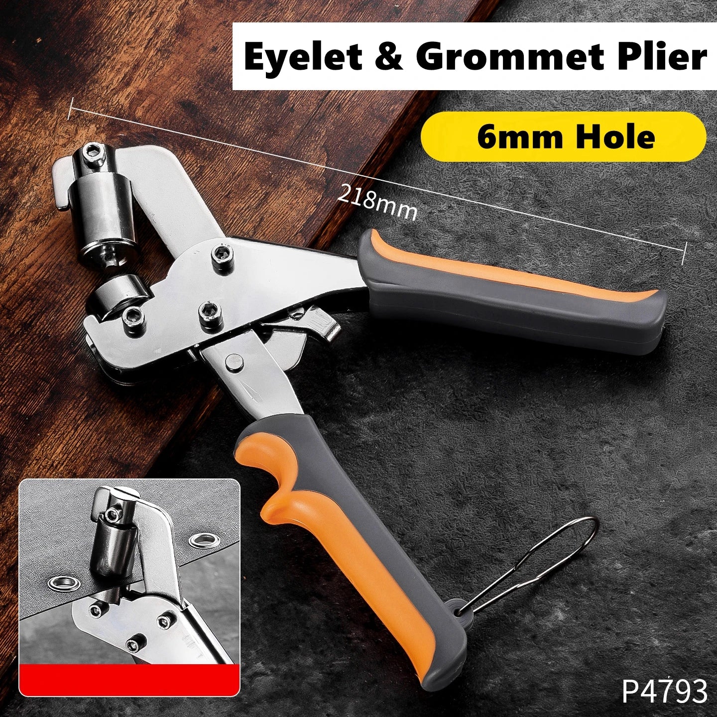 6mm 10mm Grommet Pliers Kit Tools Handheld Hand Press Metal Eyelet Hole Punch Plier for Leather Canvas Clothing DIY Tarp Ring