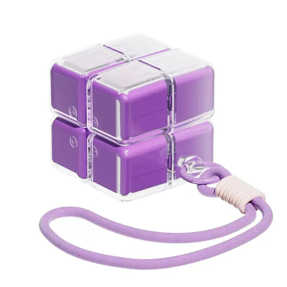 1PC Magic Cube 8-Grid Medicine Storage Box Sealed Moistureproof Travel Essential with Hanging Rope Creative Storage Solution