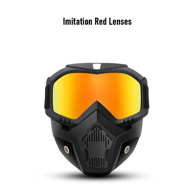 Motocross Goggles Outdoor Unisex Cycling Riding Skiing Windproof Goggles Eyewear With Detachable Mask Protection Motorcycle