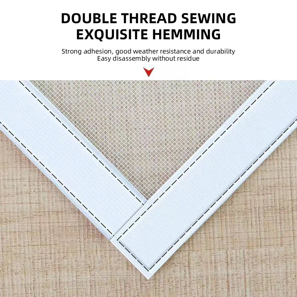 White Custom Size Self-adhesive Anti-mosquito Window Screen Summer Insect-proof Reusable Door Window Mesh Home Protection Mosqui