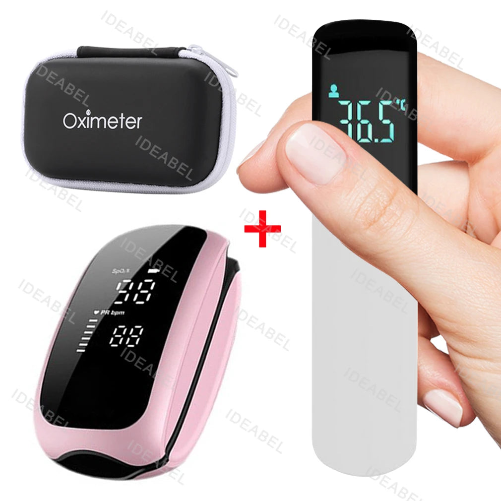 Rechargeable Medical Oximeter Strap Lanyard Fingertip Pulse Oximeter Blood Oxygen Saturation Monitor Digital LED Display Child