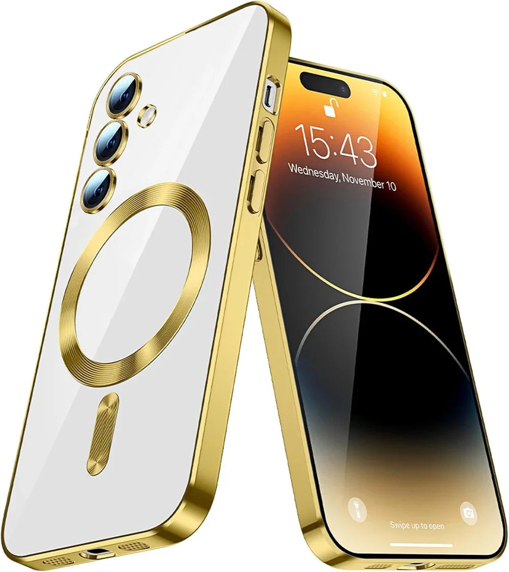 Plating For Magsafe Magnetic Case For Samsung Galaxy S26 S25 FE S24 S23 Ultra A56 A36 A26 A55 A54 A17 A07 A16 A35 A15 Cover