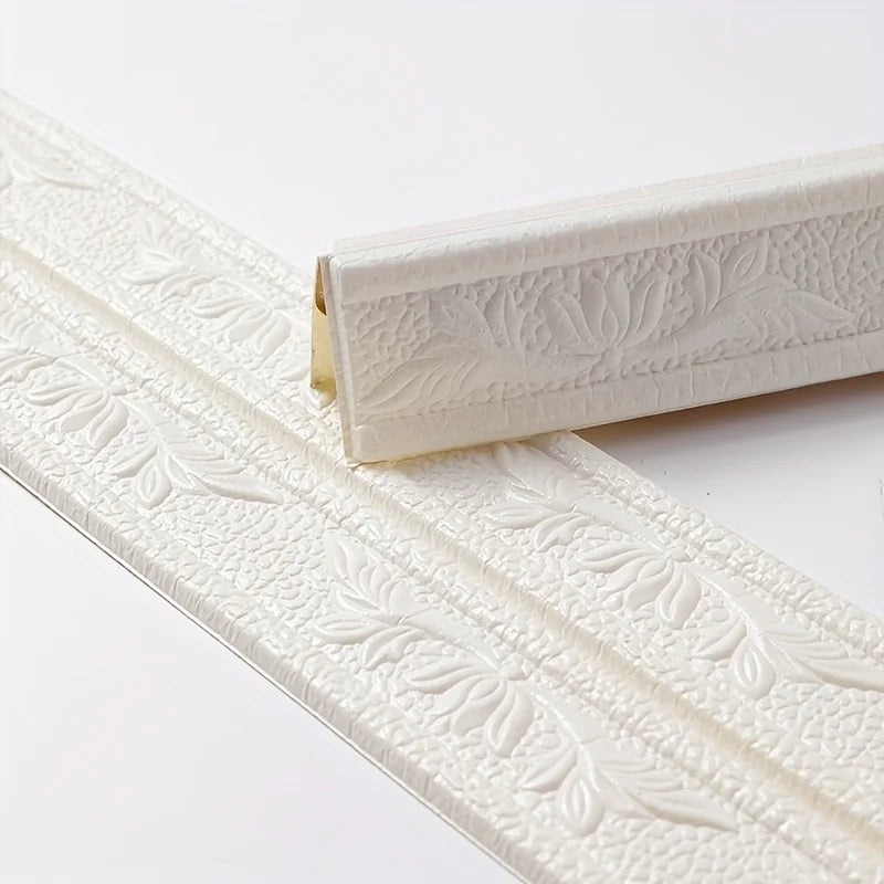 230cm Foam Wall Edge Strip Stickers Can be folded in half Self-Adhesive Waterproof Baseboard Corner Waist Line Sticker HomeDecor