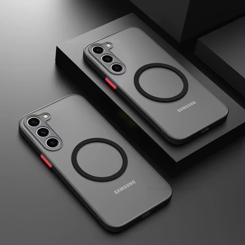 S26 S25 Ultra Plus Case Armor Matte Magnetic For Samsung Galaxy S26 S25 S24 S23 Ultra Plus Cases Frosted Wireless Charge Cover