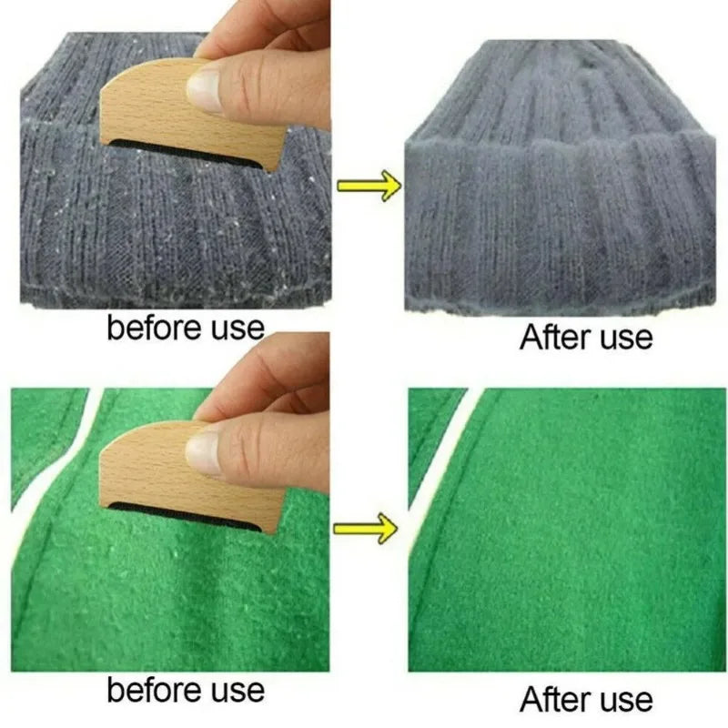 Lint Fur Remover Wooden Epilator Cashmere Sweater Clothes Fluff Fabric Shaver Pilling To Pompom Portable Cleaning Comb Brush