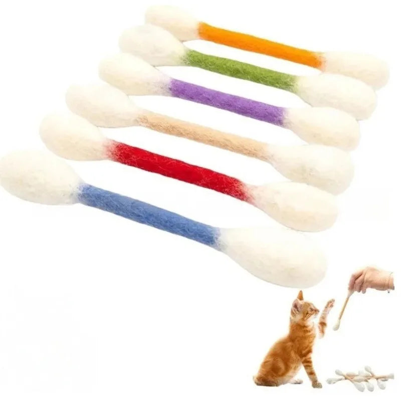 Creative Large Cotton Swab Shaped Catnip Toy 6-pack Giant Kitten Grinding Biting Stick Durable Teeth Cleaning And Grinding Rope