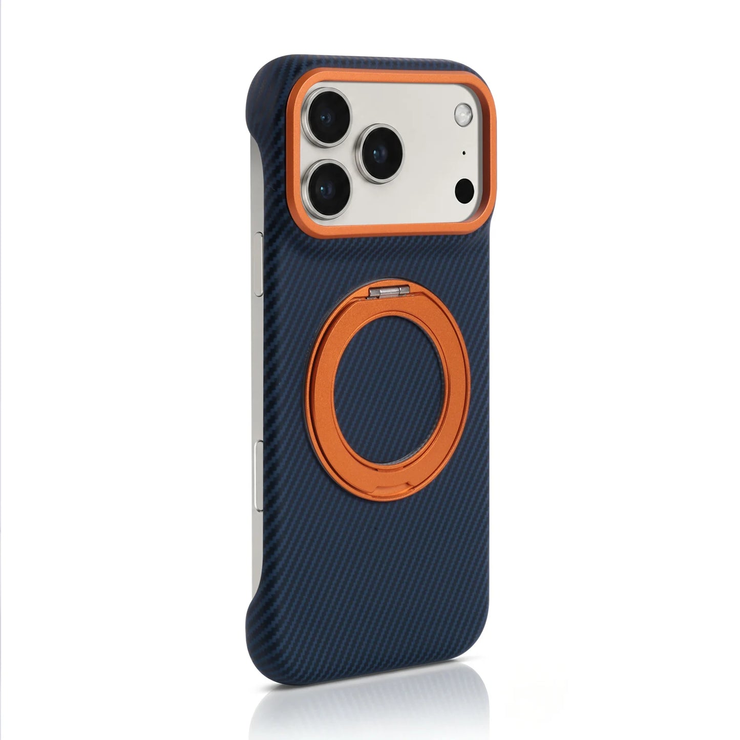 Fashion Premium PU Leather Phone Case With 360° Rotatable Ring Kickstand Compatible With iPhone 14 15 16 17 Pro Max
