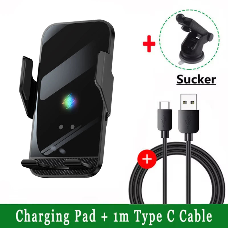 Car Wireless Charger Magnetic Auto Car Mount Phone Holder For iPhone 14 13 12 Samsung Infrared Induction Fast Charging