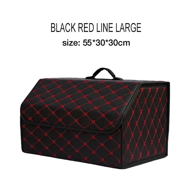 Car Trunk Organizer Box Large Capacity Auto Multiuse Tools Storage Bag Stowing Tidying Leather Folding For Emergency Storage Bo