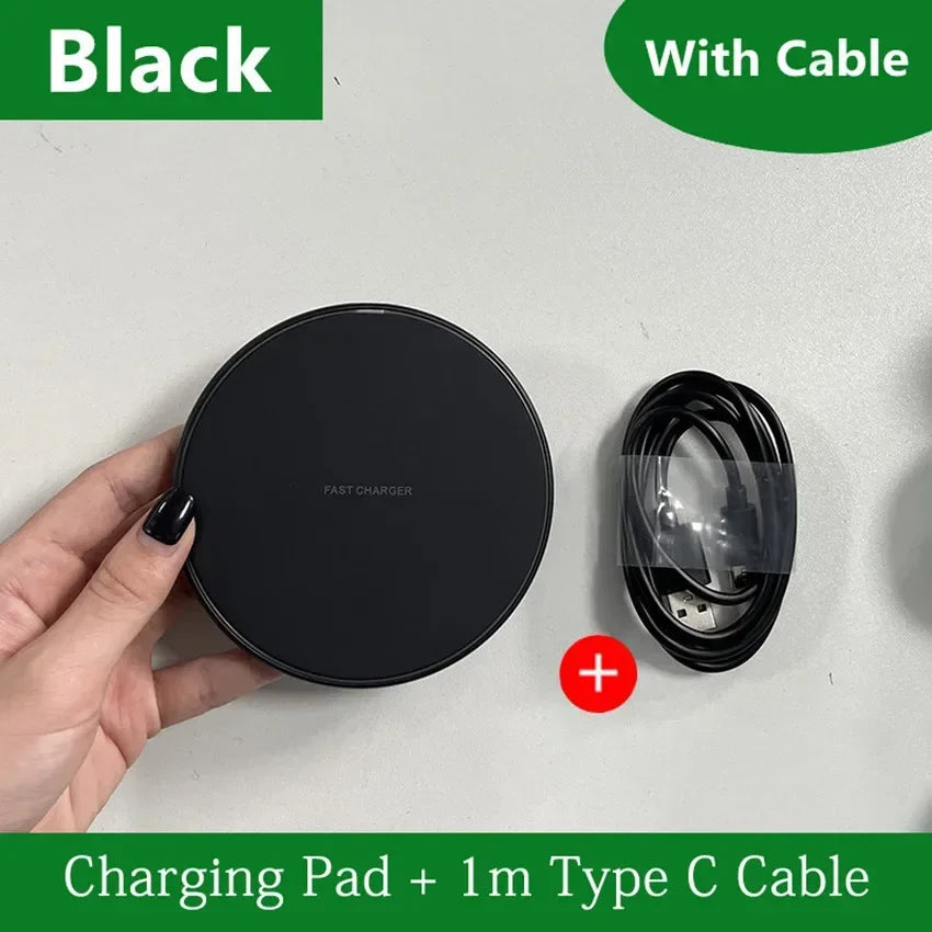 Fast Wireless Charger Pad Fast Wireless Charging Station For Samsung Galaxy S25 S24 S23 S22 Xiaomi iPhone 16 15 14 13 12 Pro Max