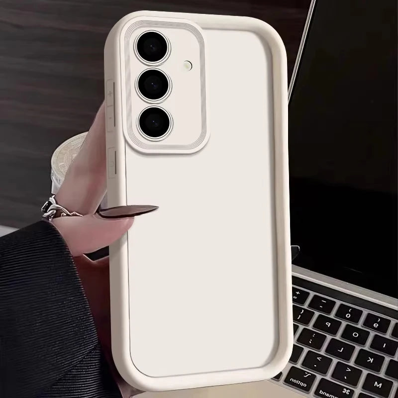 Soft TPU Case For Samsung S26 S25 S24 S23 S22 S21 Ultra Plus FE S25 edge A54 note 20 Shockproof Solid Color Silicone Phone Cover