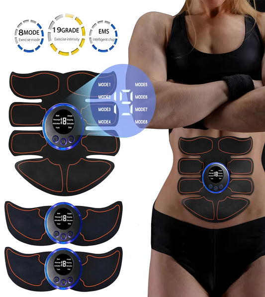 EMS Abdominal Muscle Stimulator Fitness ABS Arm Training Patches Muscle Exercise Instrument USB Charging Home Men