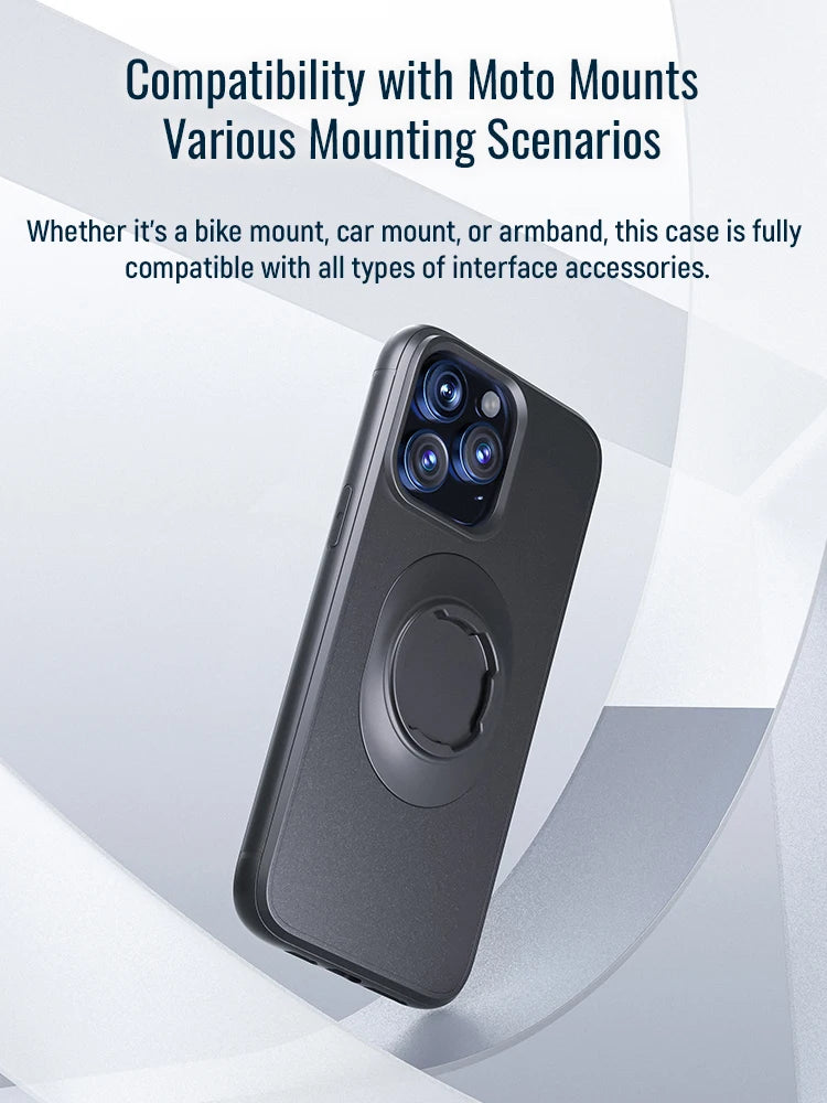 Shockproof Case for iPhone 17/16/15/14/13/12/11Pro Max Quad-Style Motorbike / Bicycle Phone Holder/Car Mount with Lock-in Design
