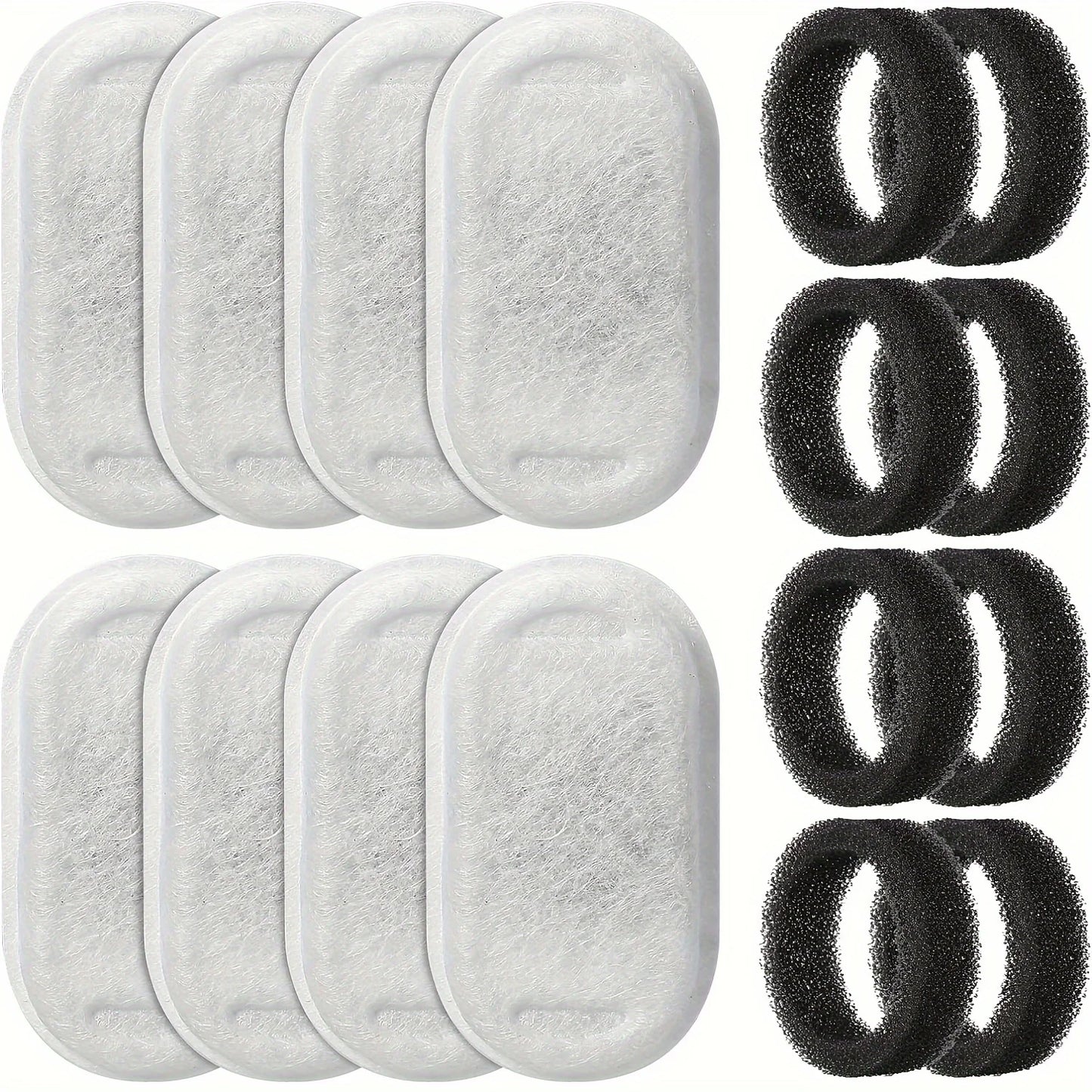 32pcs 16pcs 8pcs Automatic Cat Fountain Filter Replacement, Activated Carbon Cat Drinking Water Filter With Sponge Foam Filter