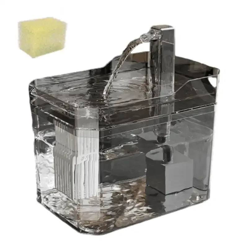 Cat Water Fountain with Auto Filter Transparent Anti-Dry Burning Recirculating Dispenser Includes Pump for Cats