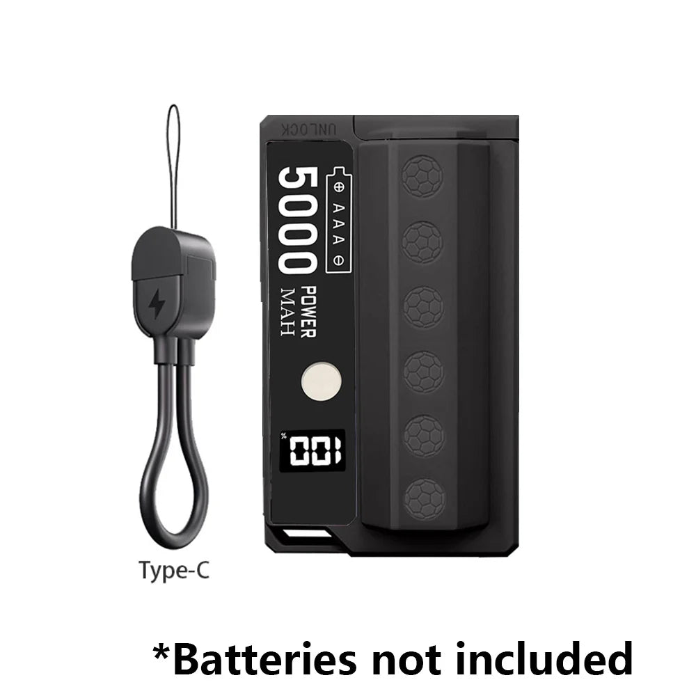 Byscoon Portable Power Bank 22.5W Fast Charging Removable Replaceable 21700 Battery (Not Included) for iPhone 16 15 Samsung
