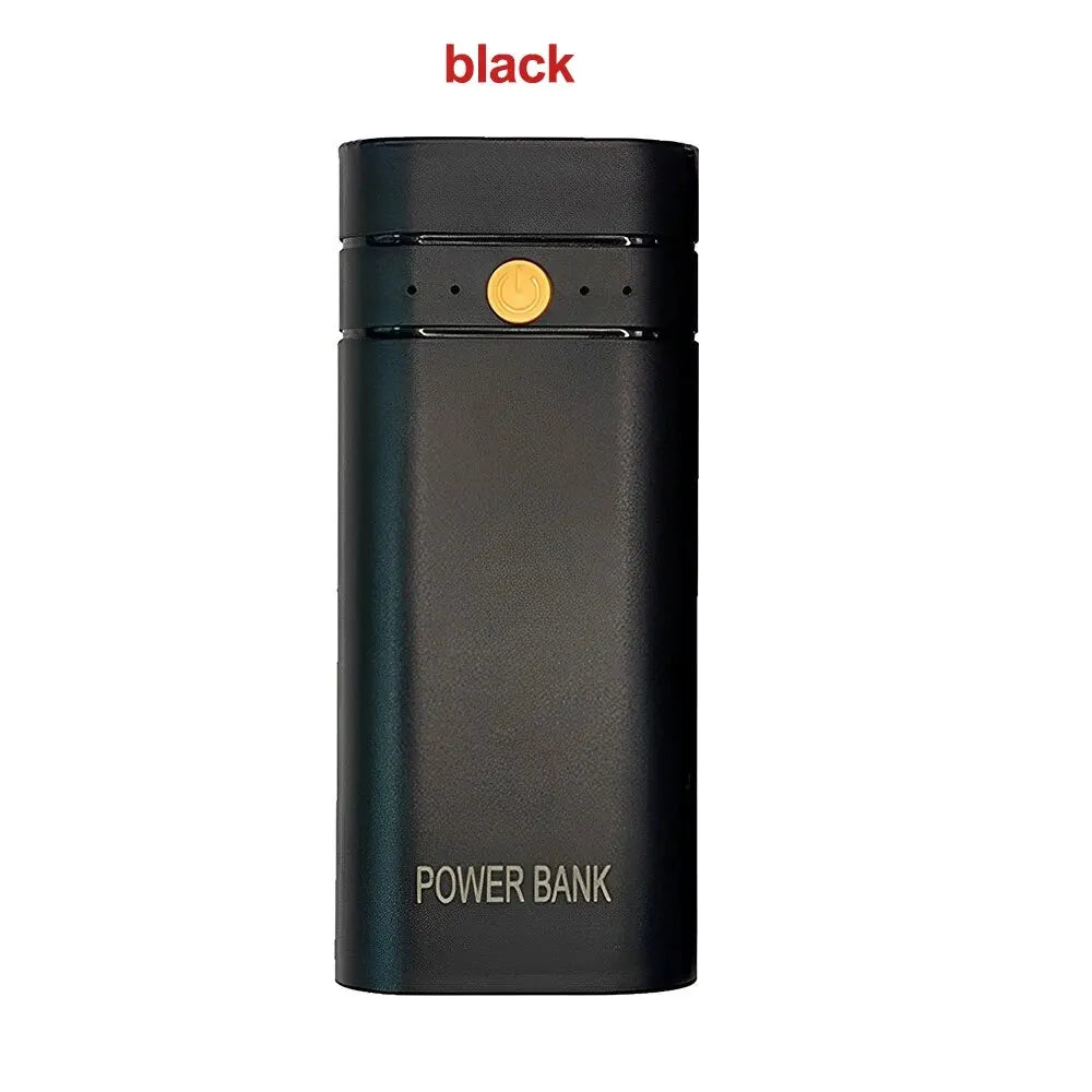 2 Slots 5V 18650 Power Bank Box Kit Fast Charging Power Bank TYPE-C USB Output Ports Plastic Shell Portable Battery Charger Case