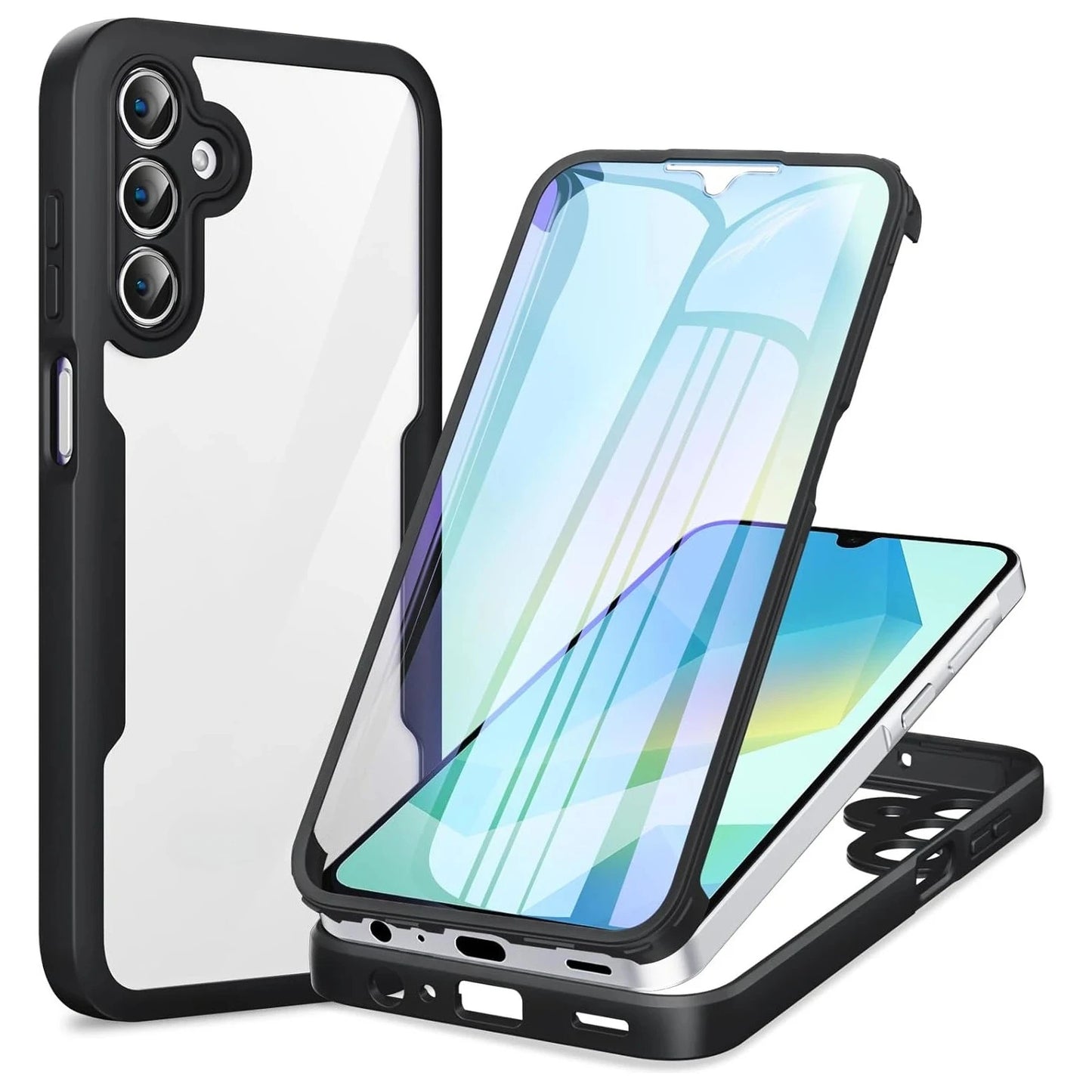Clear 360° Full Body Screen Protector Case For Samsung Galaxy A56 A36 A26 A16 A55 A35 A15 A25 5G Shockproof Phone Cover Fundas