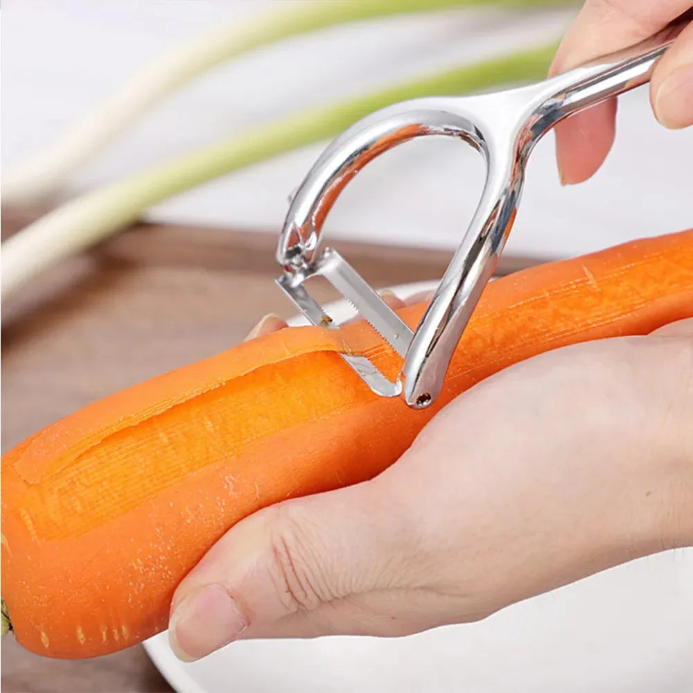 Zinc Alloy Potato Carrot Fruit Vegetable Peeler Black 2 in 1 Grater Peeling Tool Stainless Steel Kitchen Helper