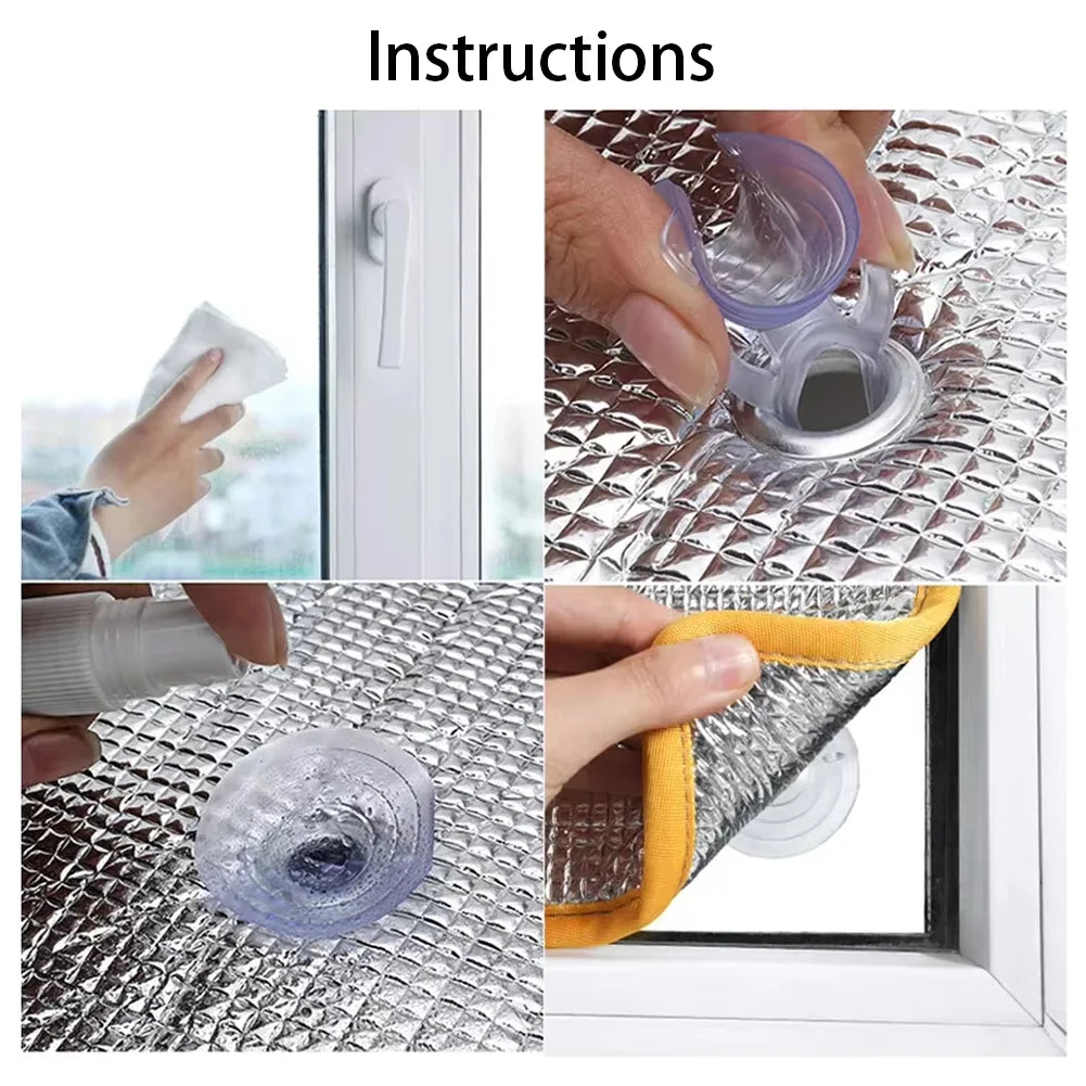 House Blackout Window Film Sun Shade Insulation Aluminum Foil Pad Balcony Room Car Glass UV Protection Curtain Screen Tools