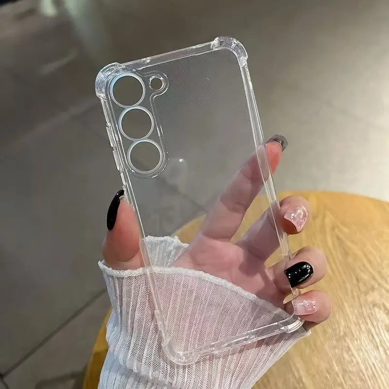 Shockproof Soft Clear TPU Case For Samsung Galaxy S25 S24 S23 S21 FE S22 Plus Ultra Cover For Samsung A13 A26 A56 A36 A54 A53