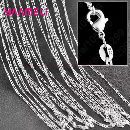 10PCS Wholesale 925 Sterling Silver Link Chain Necklaces – Unisex Jewelry with Lobster Clasps (16–30 Inches)