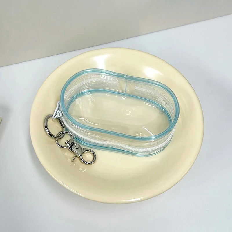 1PCS Transparent Jewelry Organizer Box – Dustproof Pouch with Keychain & Cute Doll Bag