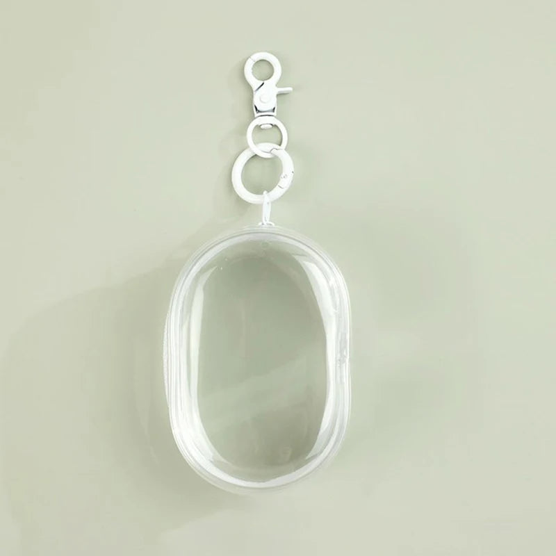 1PCS Transparent Jewelry Organizer Box – Dustproof Pouch with Keychain & Cute Doll Bag