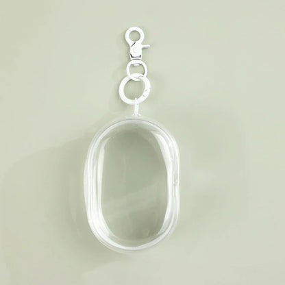 1PCS Transparent Jewelry Organizer Box – Dustproof Pouch with Keychain & Cute Doll Bag