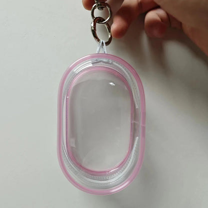 1PCS Transparent Jewelry Organizer Box – Dustproof Pouch with Keychain & Cute Doll Bag