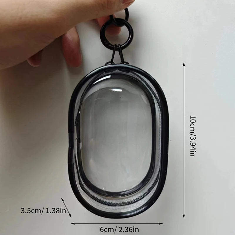 1PCS Transparent Jewelry Organizer Box – Dustproof Pouch with Keychain & Cute Doll Bag