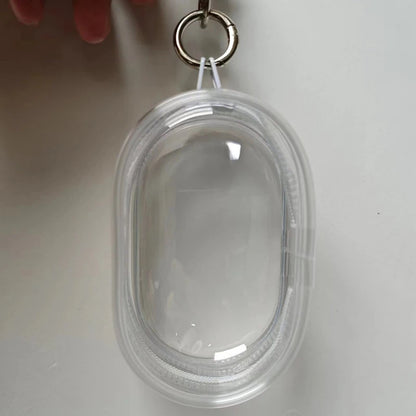 1PCS Transparent Jewelry Organizer Box – Dustproof Pouch with Keychain & Cute Doll Bag