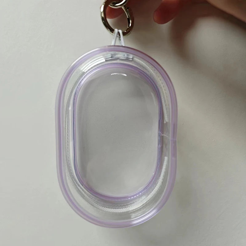 1PCS Transparent Jewelry Organizer Box – Dustproof Pouch with Keychain & Cute Doll Bag