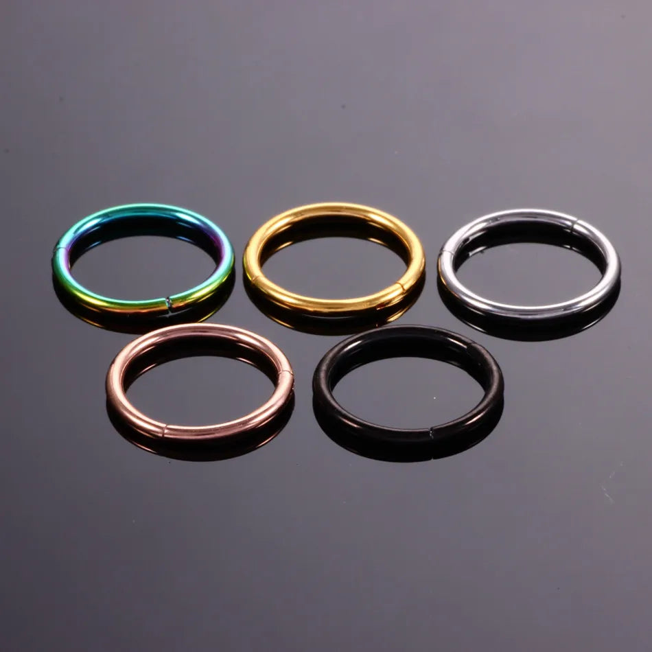 1PC Hinged Segment Nose Hoop – Surgical Steel Septum Clicker, Daith Earring, Piercing Jewelry