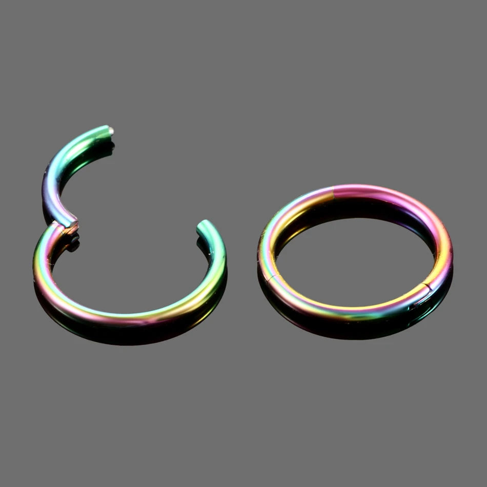 1PC Hinged Segment Nose Hoop – Surgical Steel Septum Clicker, Daith Earring, Piercing Jewelry