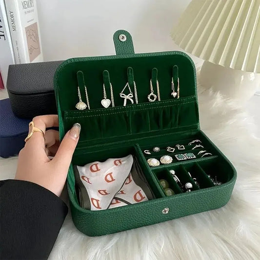 2024 Portable Jewelry Box – Leather Travel Organizer Case for Women