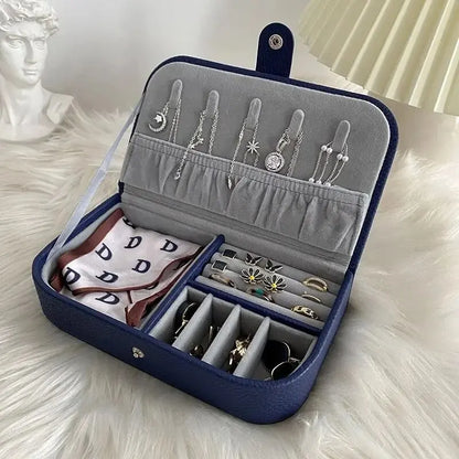 2024 Portable Jewelry Box – Leather Travel Organizer Case for Women
