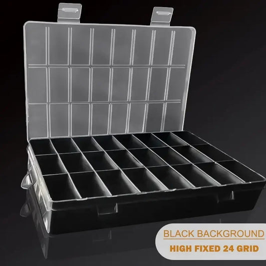 24 Grids Plastic Storage Box – Jewelry, Beads, Screws & Small Items Organizer